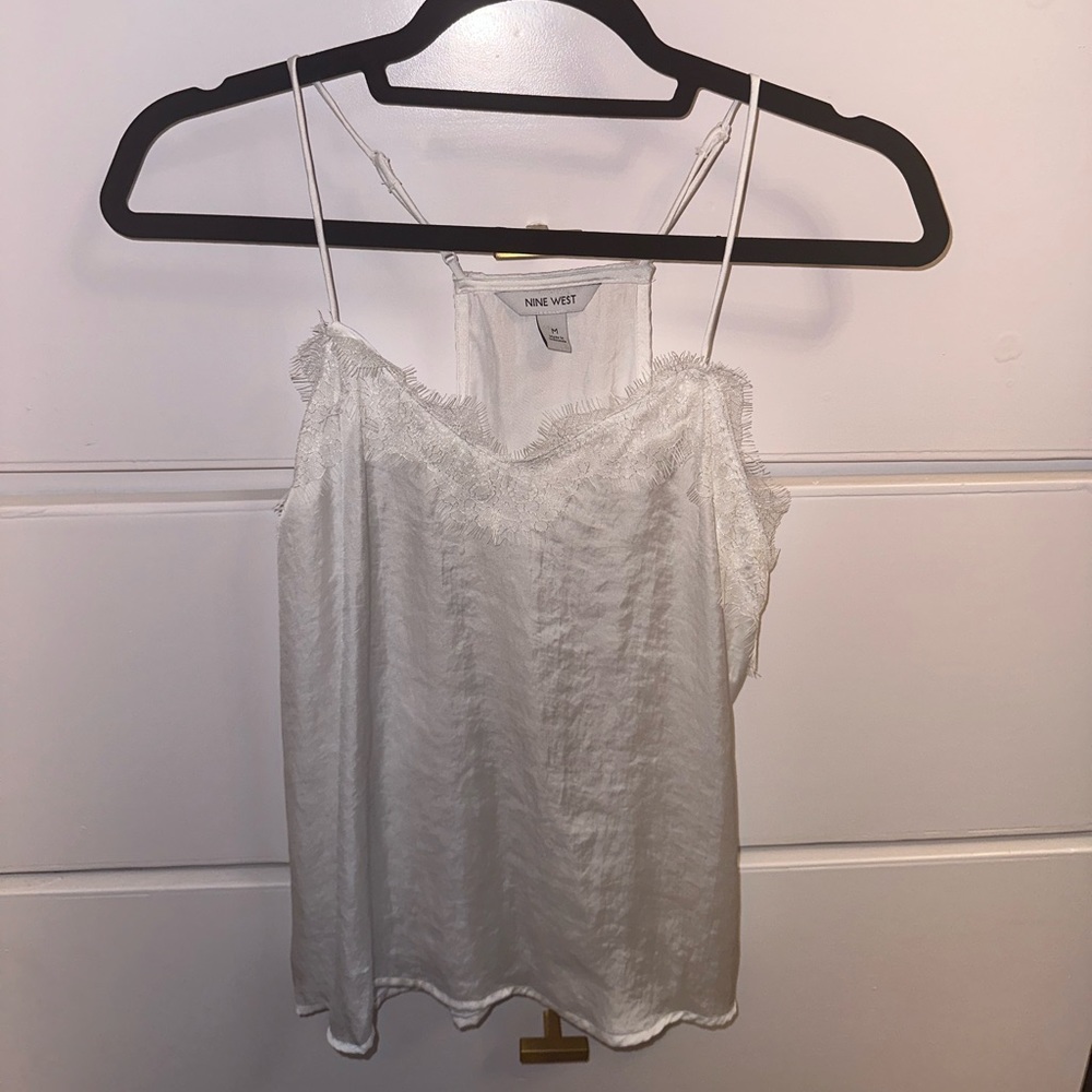 White silk top
